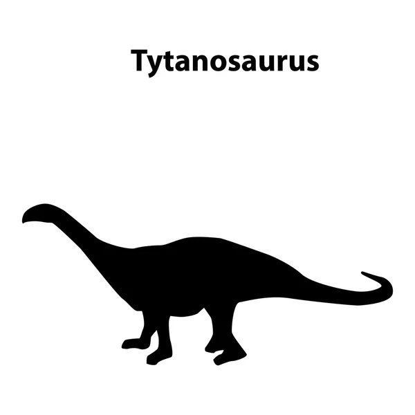 Siluet dinosaurus Tytanosaurus - Stok Vektor