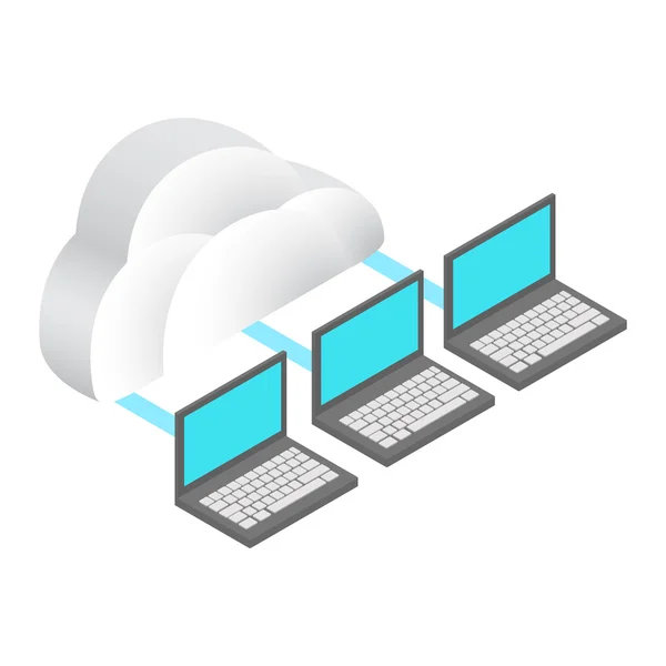 Chmura za laptopy sieci społecznych — Wektor stockowy