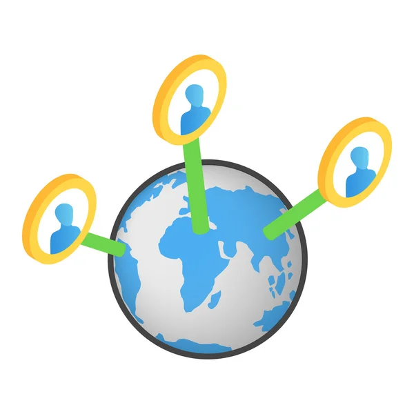 Isometrisches Symbol für soziale Netzwerke — Stockvektor