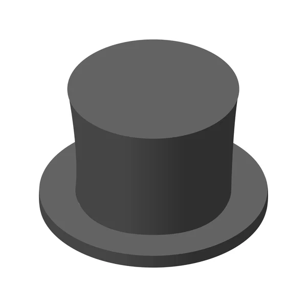 Schneemann schwarzer Hut isometrisches Symbol — Stockvektor