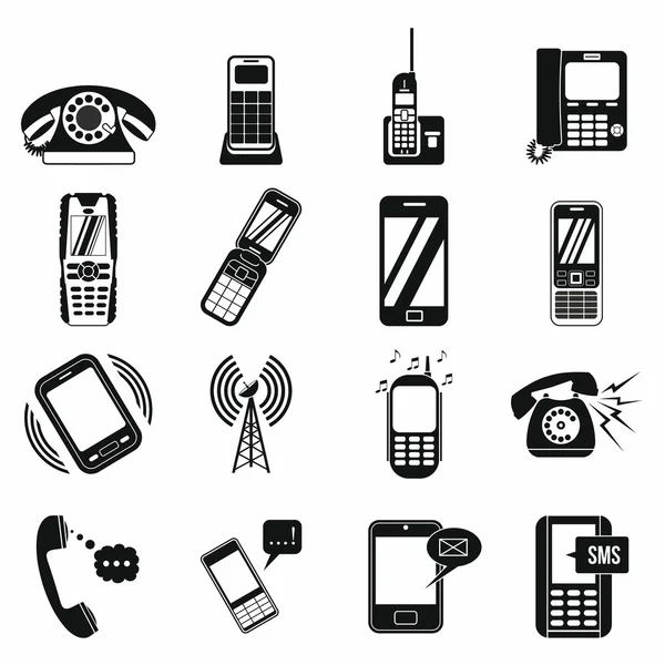 Phone simple icons Stock Vector