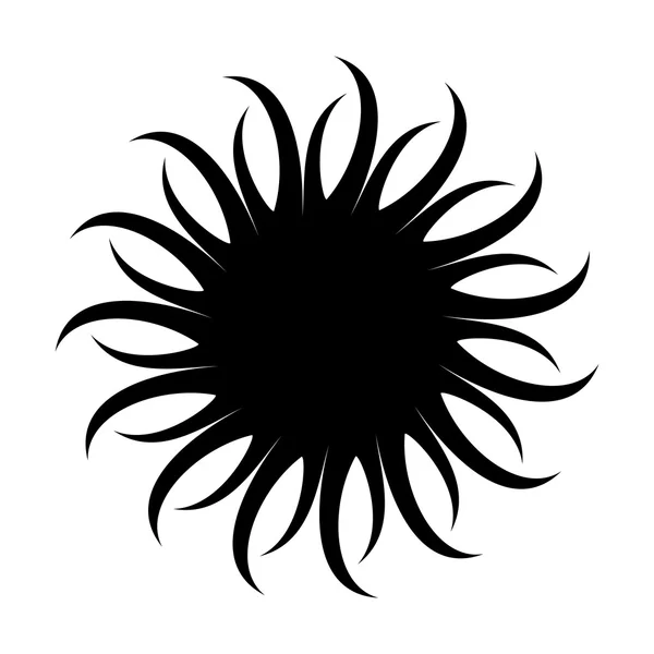 Απλή εικονίδιο ήλιου μαύρο — Διανυσματικό Αρχείο
