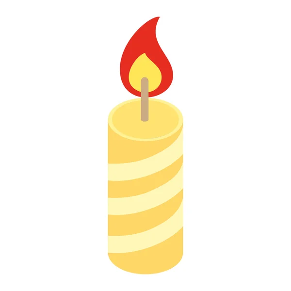 Candle isometric 3d icon — Stock Vector