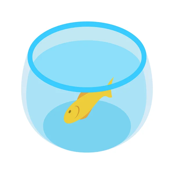 Acuario con peces de colores ícono isométrico 3d — Vector de stock