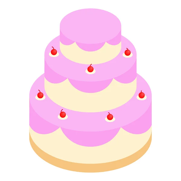 Wedding cake isometric 3d icon — Stock Vector