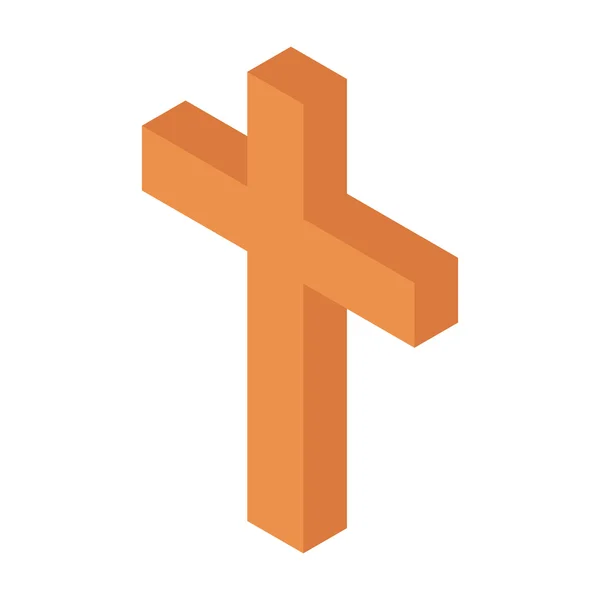 Cristian cruz isométrica 3d icono — Vector de stock