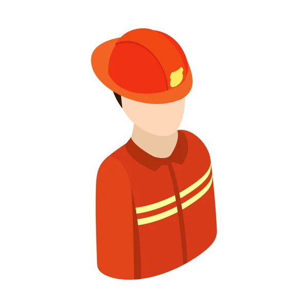 Icône de personnage 3D isométrique pompier — Image vectorielle