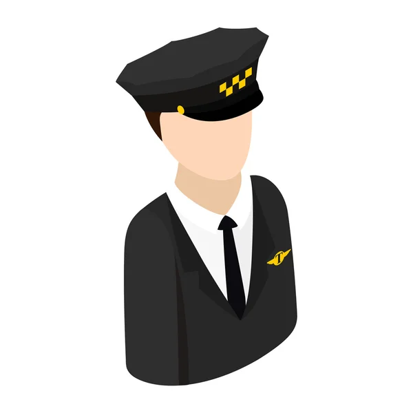 Taxi driver isométrique 3d icône — Image vectorielle