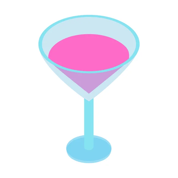 Cocktail isométrico ícone 3d — Vetor de Stock