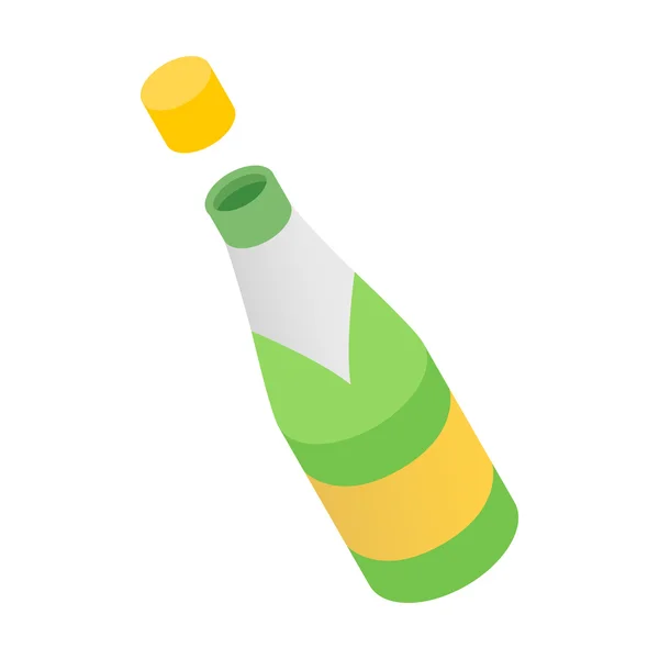 Champagnefles isometrische 3D-pictogram — Stockvector