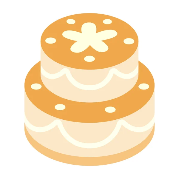 Gâteau d'anniversaire isométrique icône 3d — Image vectorielle
