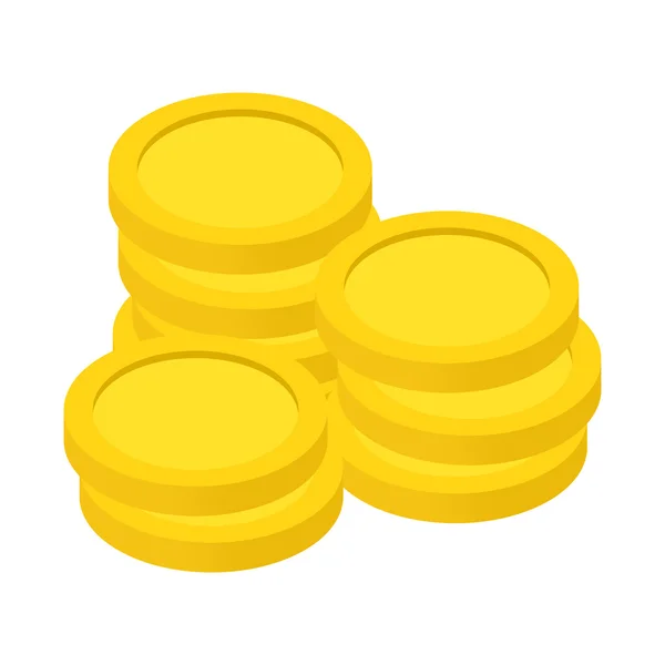Złote monety izometryczny 3d ikona — Wektor stockowy