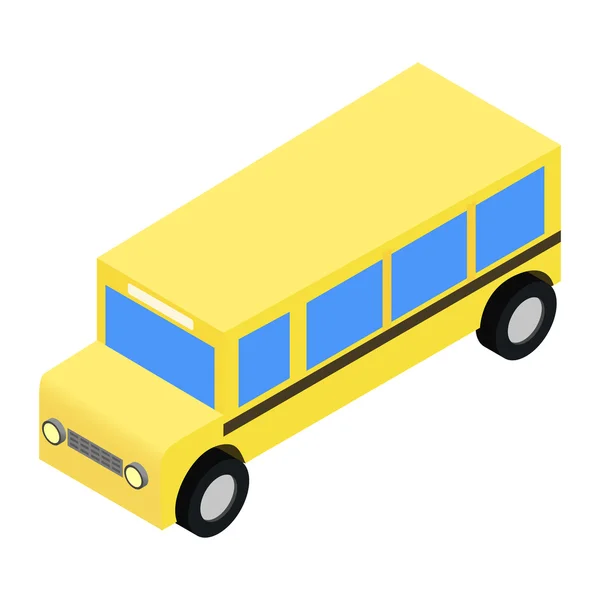 Autobus szkolny izometryczny 3d ilustracja — Wektor stockowy