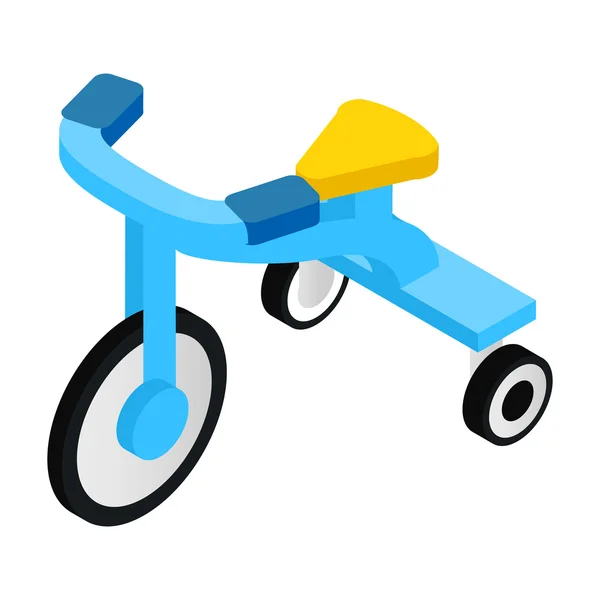 Blue tricycles isometric 3d icon — Stock Vector