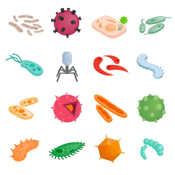 Protozoonok izometrikus 3d illusztrációk — Stock Vector