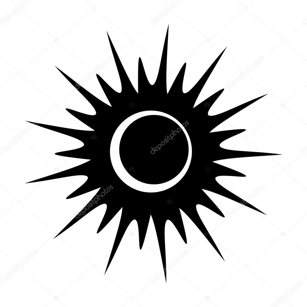 Solar eclipse single black icon 