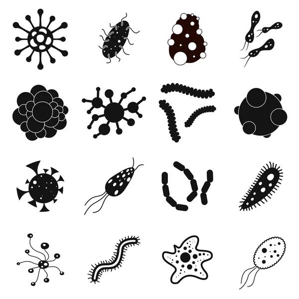 Ensemble d'icônes simples virus — Image vectorielle