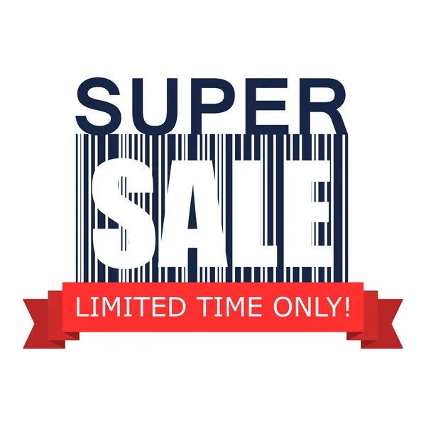 Super venda no ícone de código de barras —  Vetores de Stock