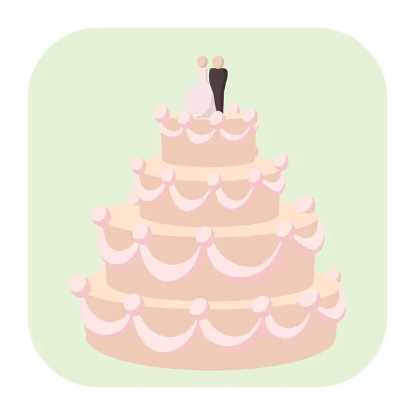 Icône gâteau de mariage dessin animé — Image vectorielle