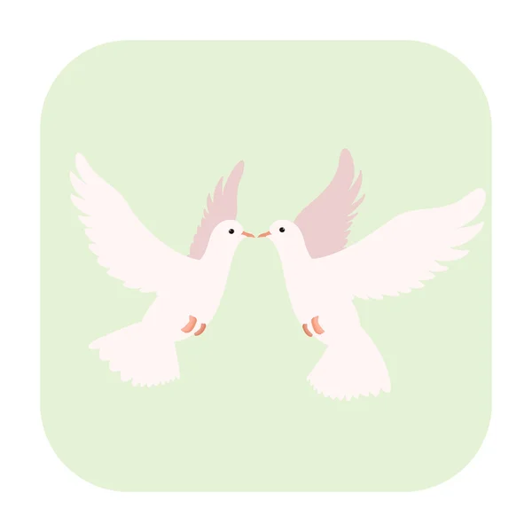 Ícone de desenho animado de duas pombas —  Vetores de Stock