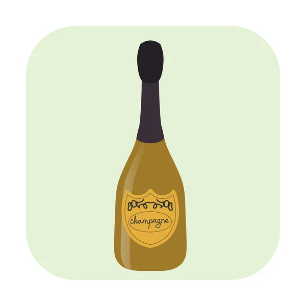 Bottle of champagne cartoon icon — Stock Vector