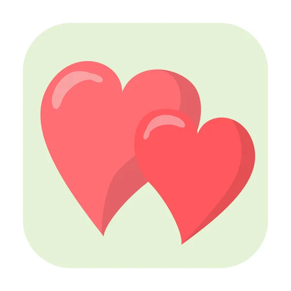 Corazones icono de dibujos animados — Vector de stock