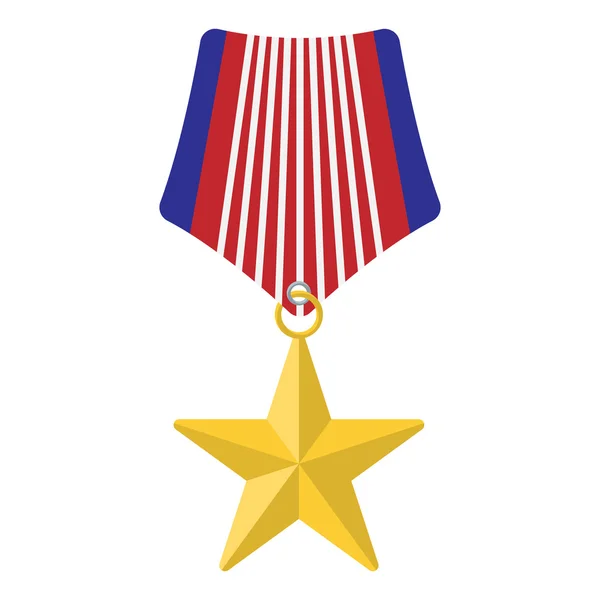 Medal with star cartoon icon — Stock Vector