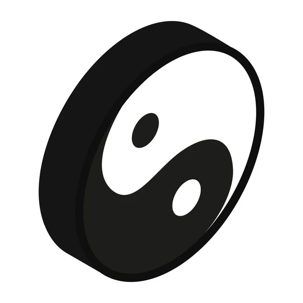 Yin yang isometriska 3d ikonen — Stock vektor