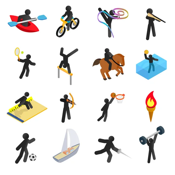 Summer sports isometric 3d icons set — Stock Vector