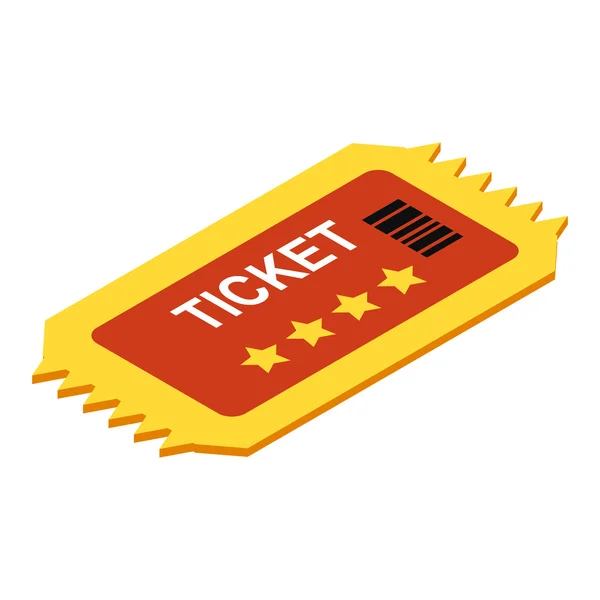티켓 아이소메트릭 3d 아이콘 — 스톡 벡터