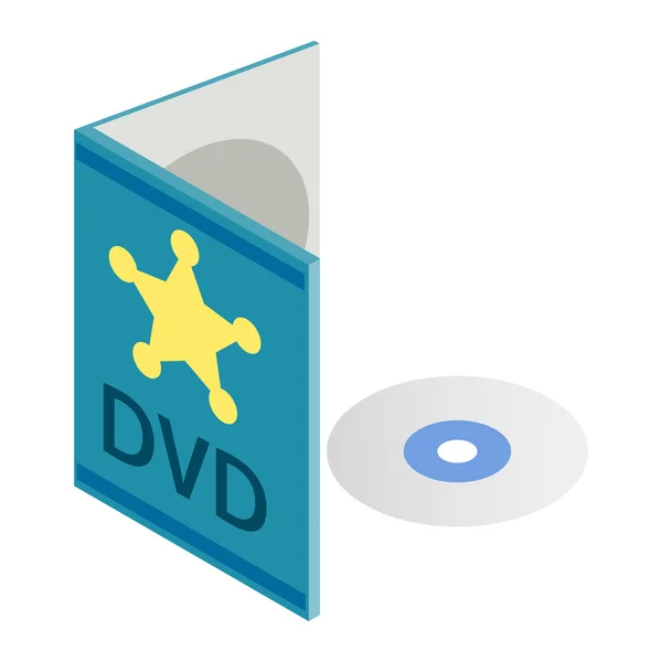 DVD-schijf met vak isometrische 3D-pictogram — Stockvector