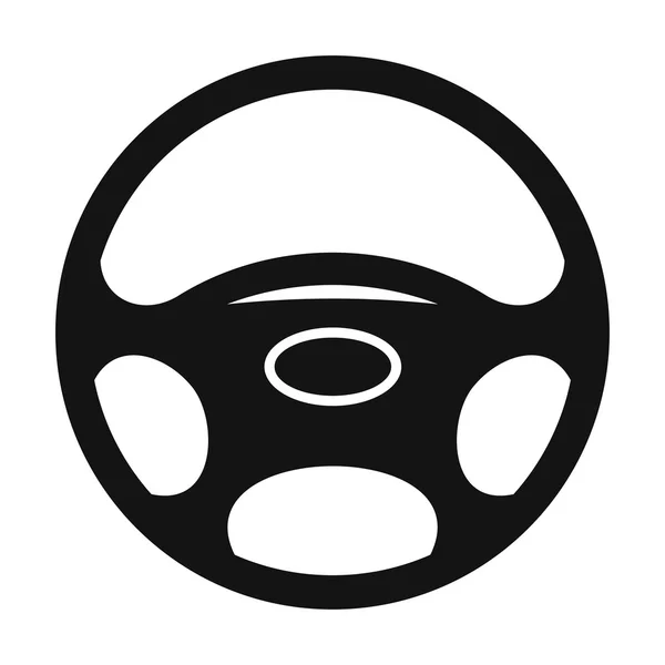Roda de automóvel preto ícone plana — Vetor de Stock