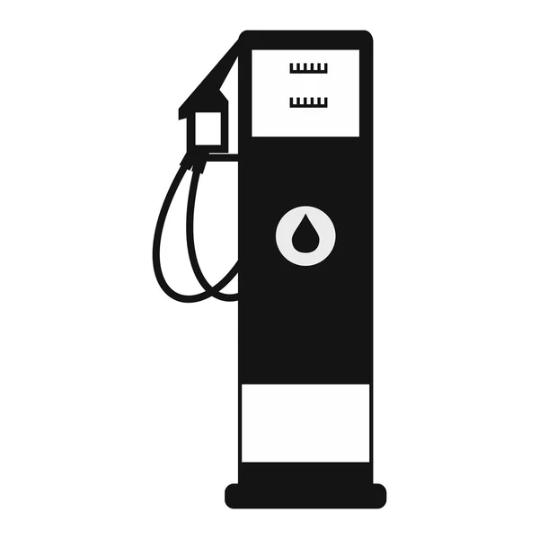 Fekete benzin benzin lapos ikon — Stock Vector