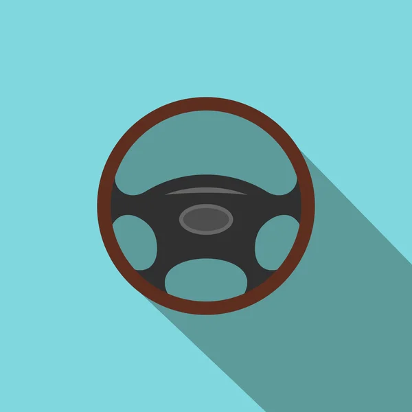 Coche rueda plana icono con sombra — Vector de stock