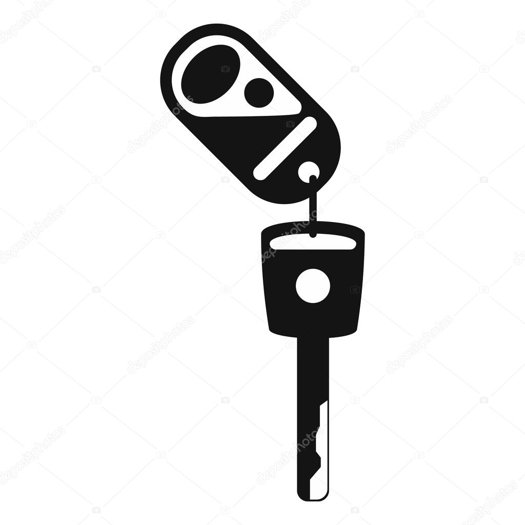 Car key black simple icon