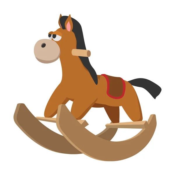 Játék ló kerekek rajzfilm ikon — Stock Vector
