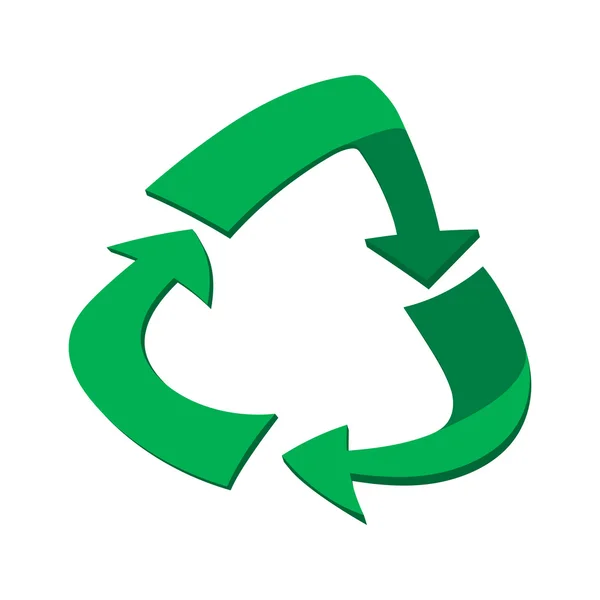 Flechas circulares verdes icono de dibujos animados — Vector de stock