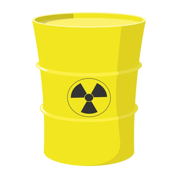 Baril de bande dessinée avec déchets nucléaires — Image vectorielle