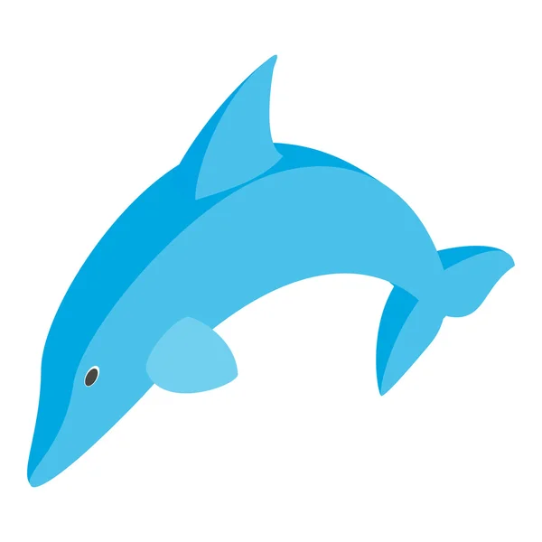 Dolphin izometrické 3d ikony — Stockový vektor