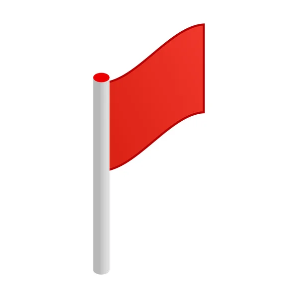 Rode vlag 3d isometrische pictogram — Stockvector