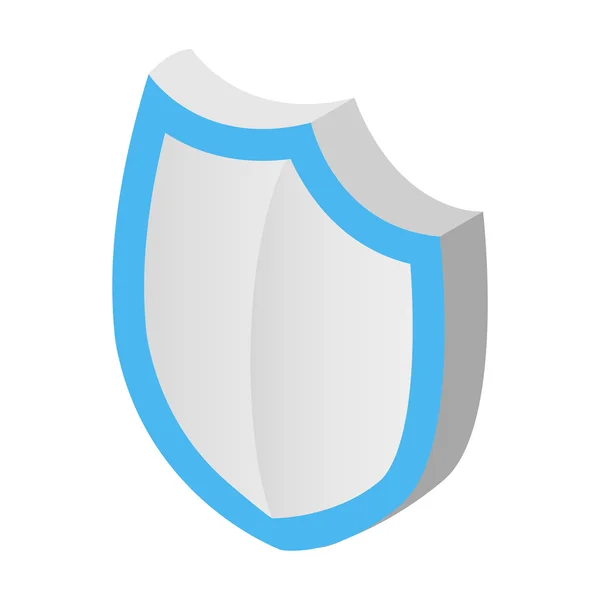 Protección escudo isométrico 3d icono — Vector de stock