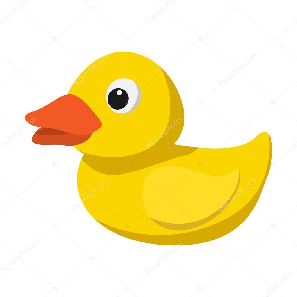 Yellow duck for bath cartoon icon