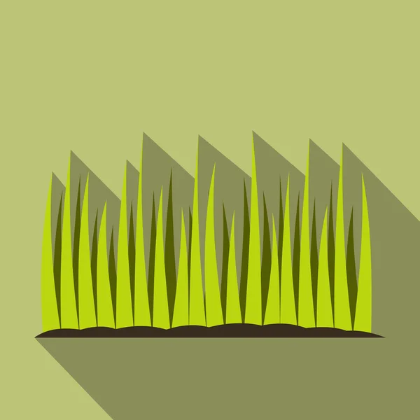 Crecimiento de hierba icono plano — Vector de stock