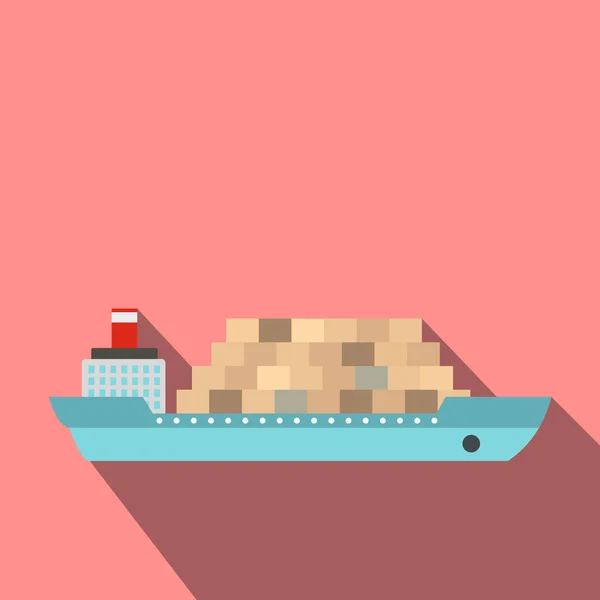 Frachtschiff platt — Stockvektor