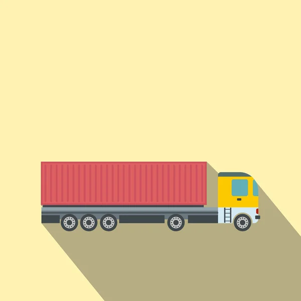 Container at the dock with truck flat — Stock Vector