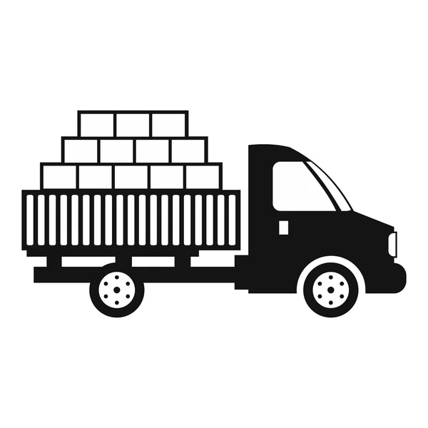 Transporte de carga por carro ícone simples preto —  Vetores de Stock