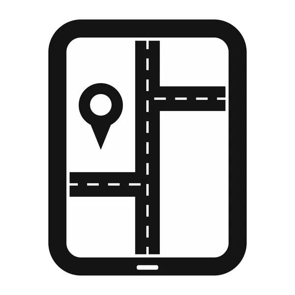 Smartphone navigation noir icône simple — Image vectorielle