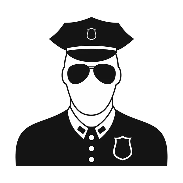 Rendőr fekete sima ikonra — Stock Vector