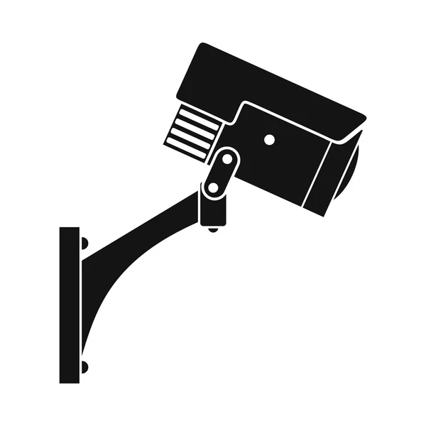 Övervakning svart kameraikonen — Stock vektor
