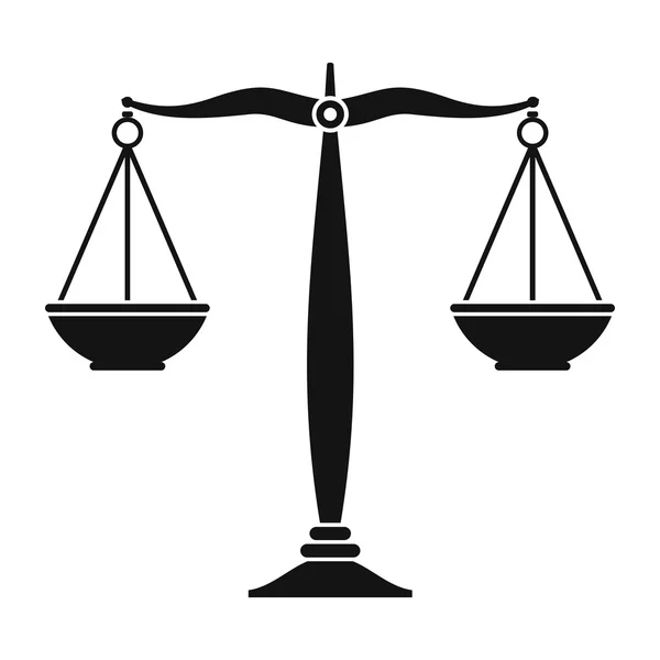 Justiça balança ícone preto —  Vetores de Stock